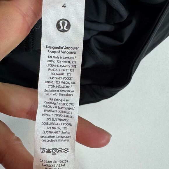 Lululemon Align leggings Womens 4 Black Two Tone Black Full Length Compression - Picture 4 of 11